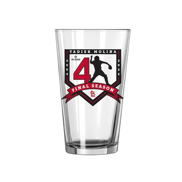 Logo Brands St Louis Cardinals Yadi Molina 16oz Pint Glass 527P-G16P-YM - main